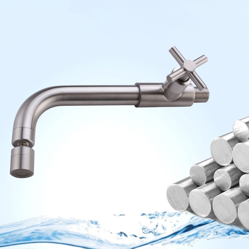 Avtoit | Contemporary Wall-Mounted Bathroom Faucet Cross Handles Stainless Steel Faucet