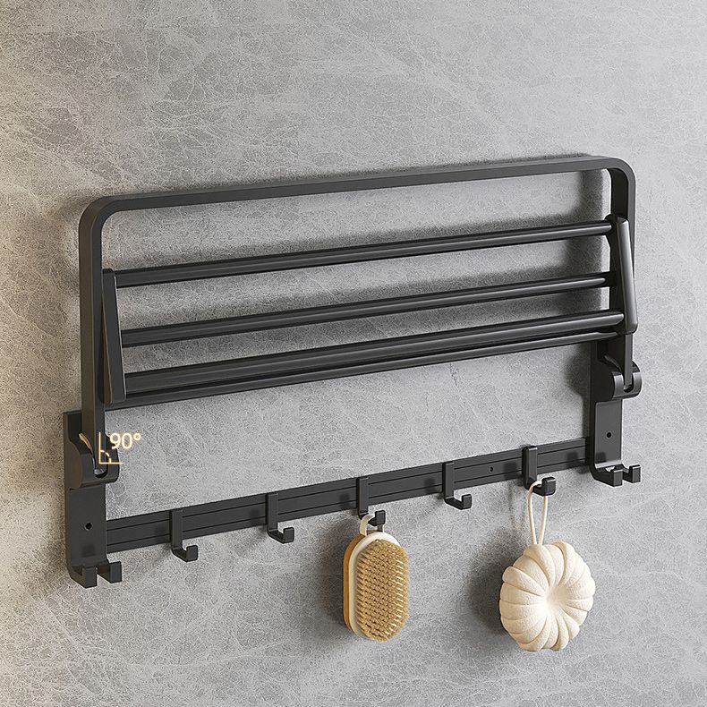 Avtoit | Modern Matte Black Bathroom Accessory Set with Bath Shelf/Towel Hooks/Towel Bar