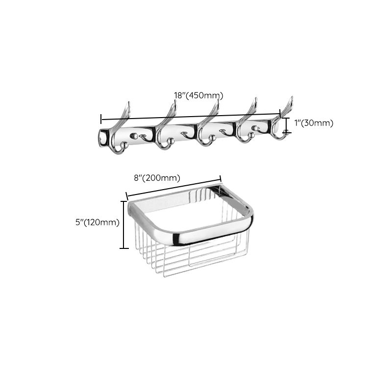 Avtoit | Contemporary silver bathroom set with bathroom shelf and towel rail