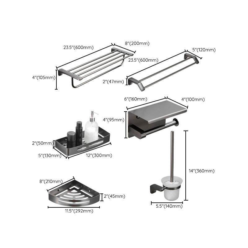 Avtoit | Modern Bathroom Accessories Hardware Set Gray Bathroom Accessories Set