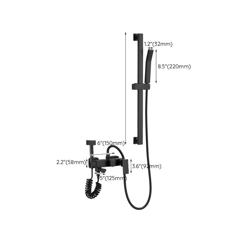 Avtoit | Black Wall-Mounted Shower Head Combo Modern Metal Shower System