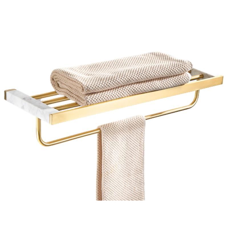 Avtoit | Marble & Brass Bathroom Accessories Set Golden Bathroom Accessories Kit