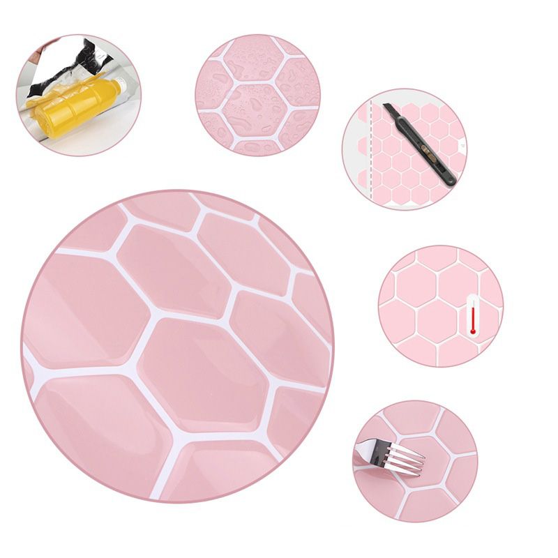 Avtoit | Self-adhesive tiles Solid Color Hexagonal Scratch-resistant Self-adhesive tiles