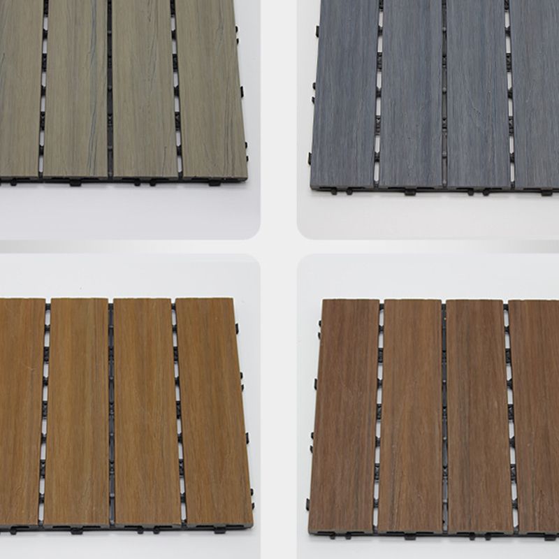 Avtoit | 12" X 12" 4-Slat Square PVC Floor Tiles Snap-Fit Installation Floor Tiles
