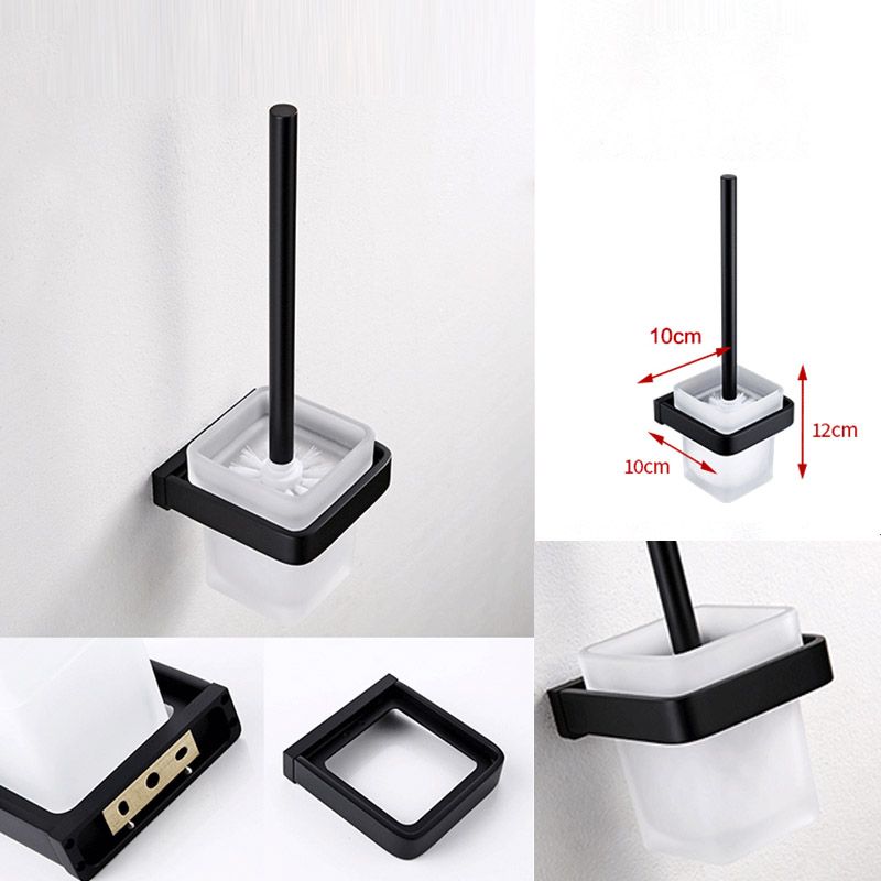 Avtoit | Black Bathroom Accessories Hardware Set with Towel Rail and Bath Shelf