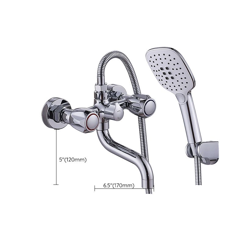 Avtoit | Chrome Bathroom Faucet Trim Wall-mounted Swing Faucet with Hand Shower