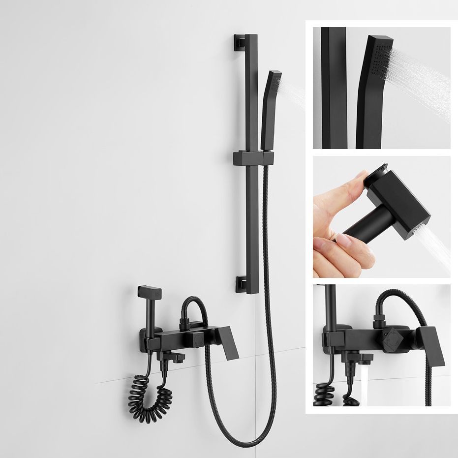 Avtoit | Black Wall-Mounted Shower Head Combo Modern Metal Shower System