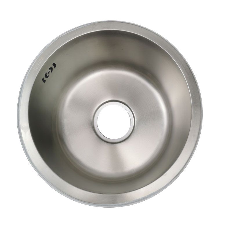 Avtoit | Round Stainless Steel Sink Built-in Sink with Basket Strainer