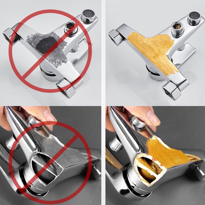 Avtoit | Contemporary Wall-Mounted Bathroom Faucet Lever Handles 2-Hole Faucet Brass Faucet