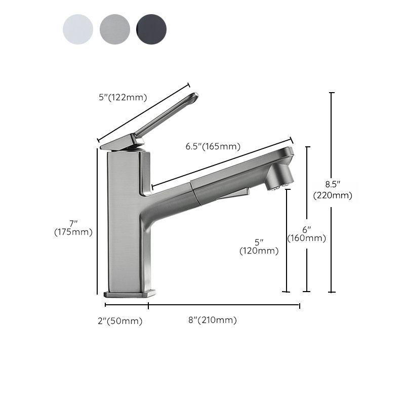 Avtoit | Modern Brass Water Faucet Center Mount Bathroom Faucet with Water Hose