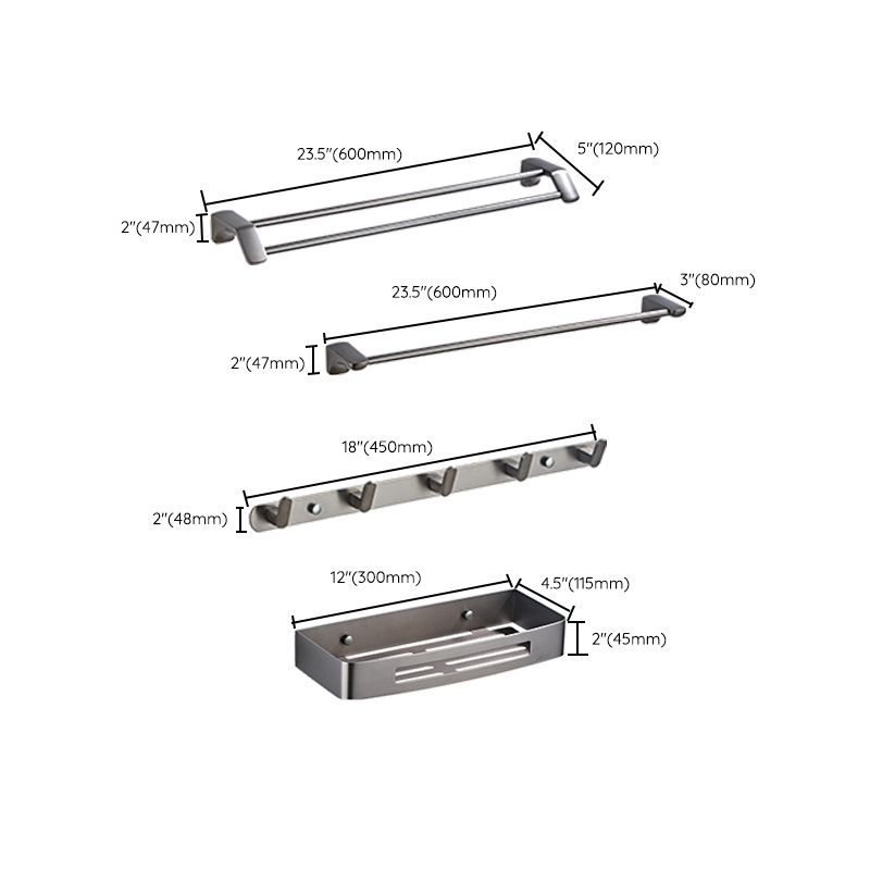 Avtoit | Gray traditional bathroom hardware set stainless steel bathroom accessory set