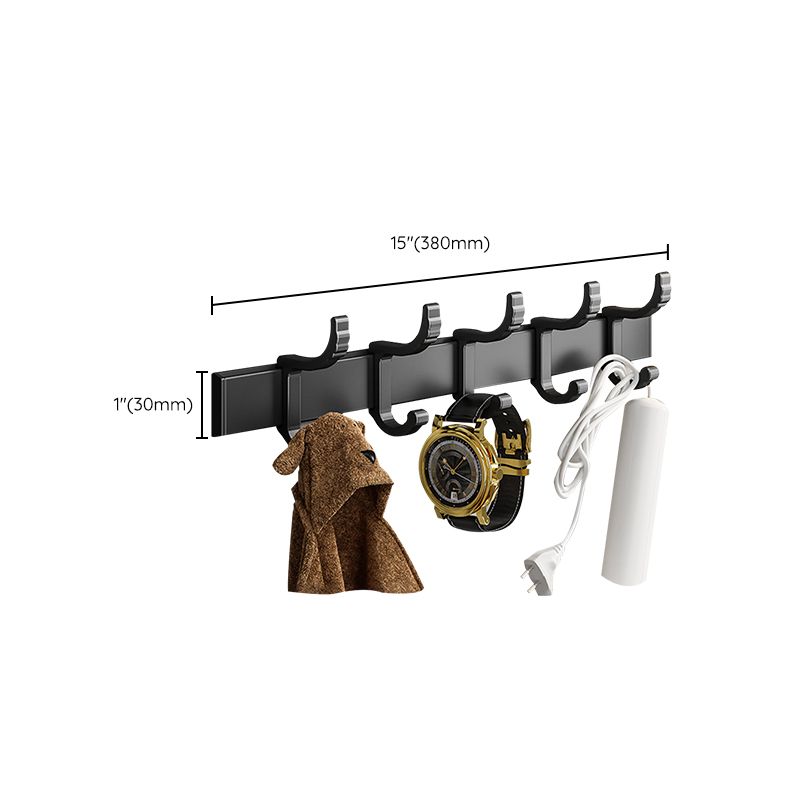 Avtoit | Black Aluminum Bathroom Accessory Set Modern Bathroom Shelf / Towel Bar & Paper Holder