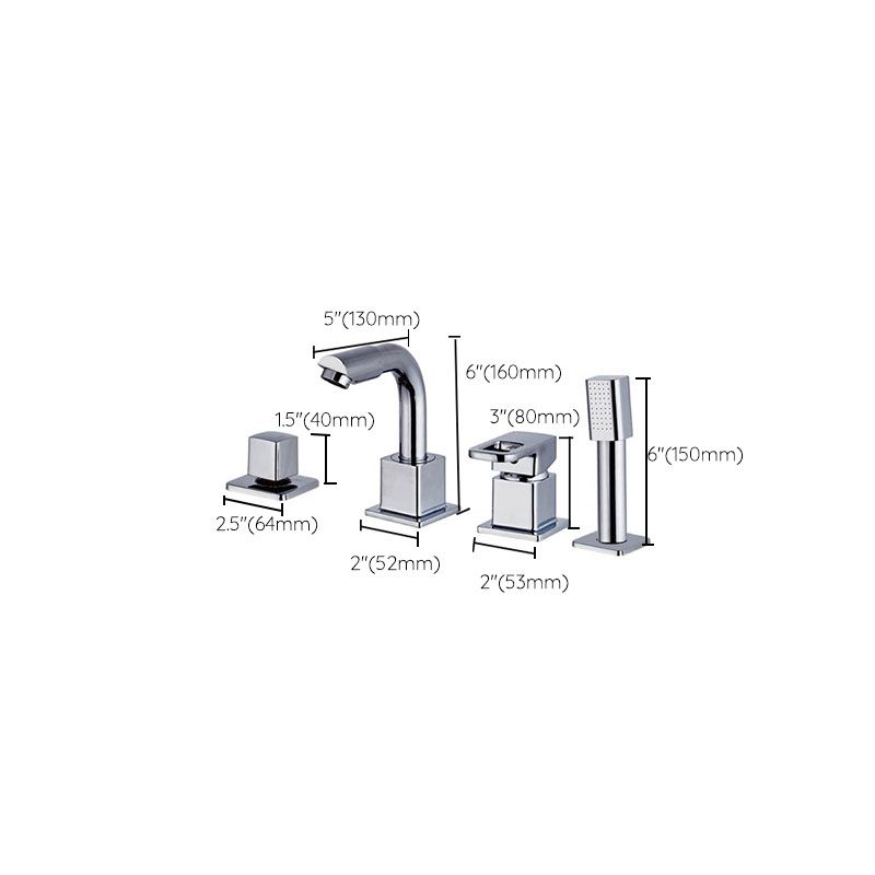 Avtoit | Chrome Bath Faucet Trim with Lever Handle Deck Mounted Bathtub Faucet