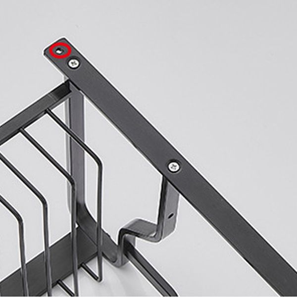 Avtoit | Black / Silver Bathroom Accessories Aluminum Hardware Set Bathroom Shelf
