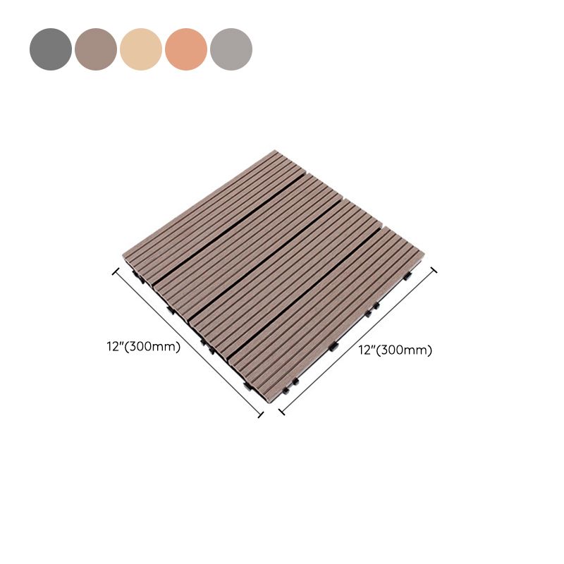 Avtoit | 12" X 12" 4-Slat Square Deck/Patio Floor Tiles Snap Installation Floor Plank Tiles