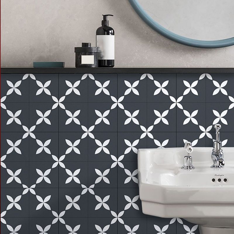 Avtoit | Square Indoor Vinyl Flooring Peel and Stick Floral Print Waterproof Vinyl Flooring