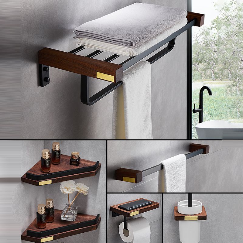 Avtoit | Metal Bathroom Accessories Set Walnut Brown Bathroom Accessories Set