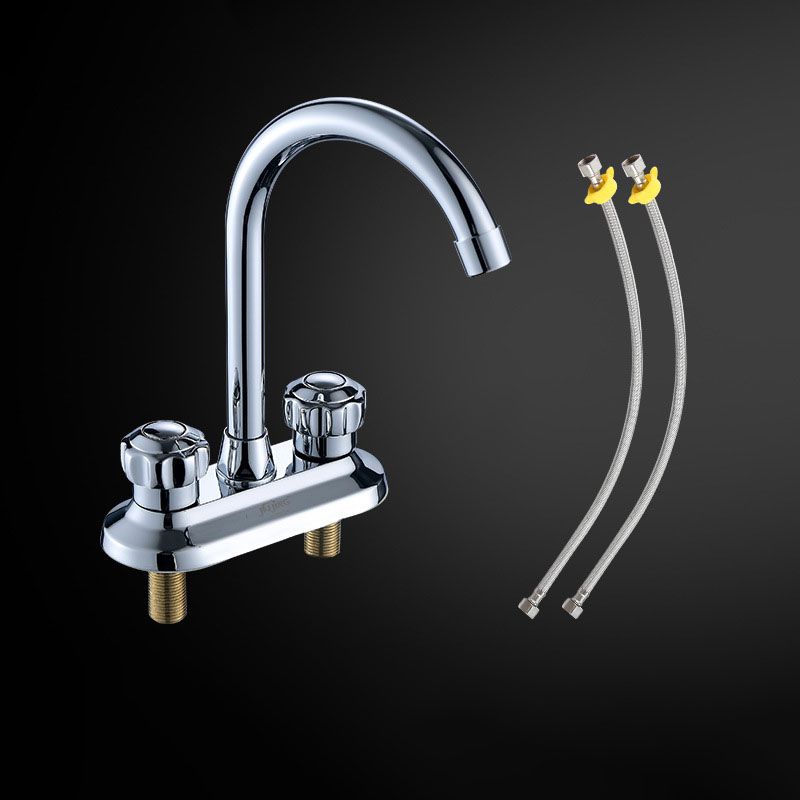 Avtoit | Three-Hole Centerset Bathroom Sink Faucet Contemporary Brass Faucet