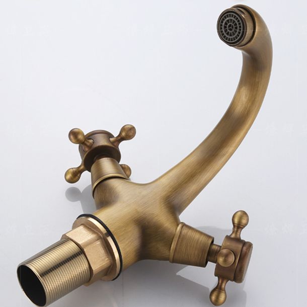 Avtoit | Button Handle Widespread Bathroom Faucet Industrial Sink Faucet