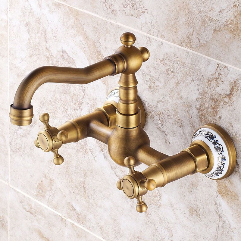 Avtoit | Wall-mounted fitting Glam Style Bathroom tap with 2 handles