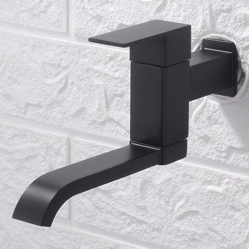 Avtoit | Contemporary Wall Mounted Bathroom Faucet Lever Handles Low Arc Swivel Brass Faucet