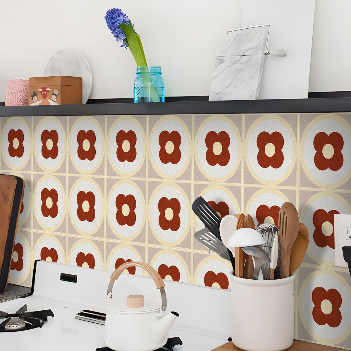 Avtoit | Square Peel & Stick Field Tile Waterproof PVC Peel and Stick Wall Tile