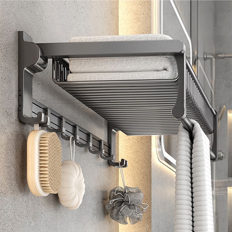 Avtoit | Gray contemporary bathroom accessory set Bathroom shelf/towel holder & bathrobe hook incl.