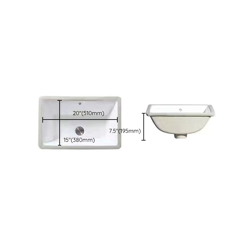 Avtoit | Modern Under-mount Sink Oval Porcelain with Pop-Up Drain Sink