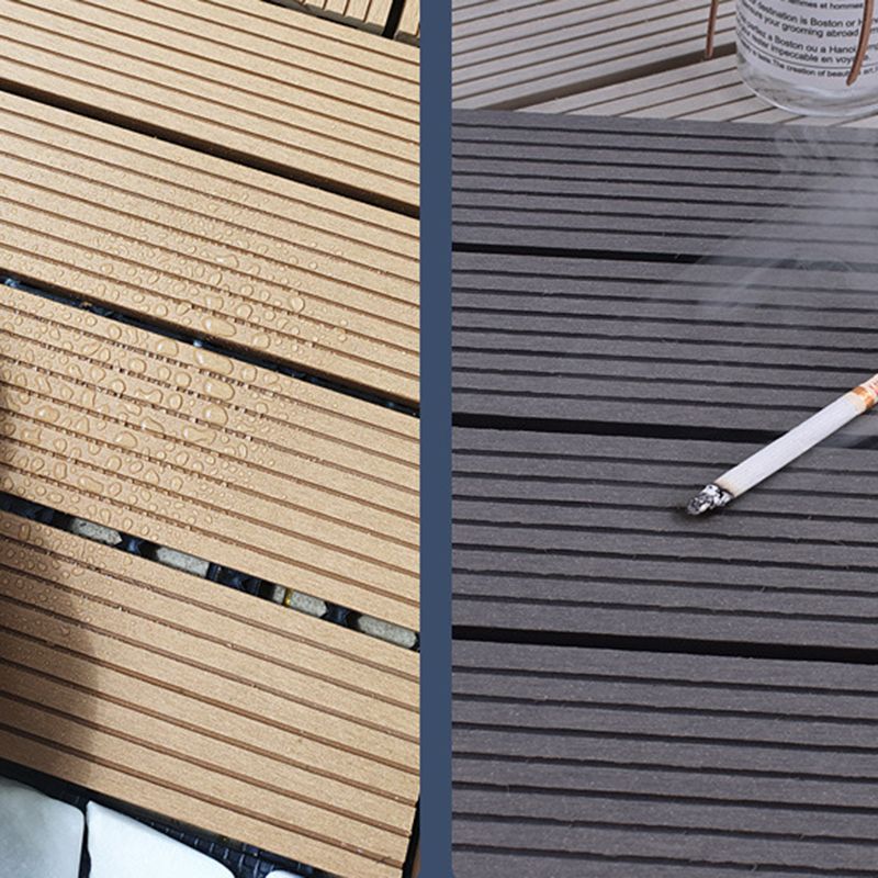 Avtoit | 12" X 12" 4-Slat Square Deck/Patio Floor Tiles Snap Installation Floor Plank Tiles
