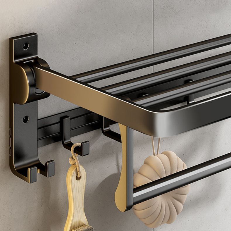 Avtoit | Contemporary Bathroom Accessory Set Matte Black Bathroom Set with Bathrobe Hooks/Towel Bar