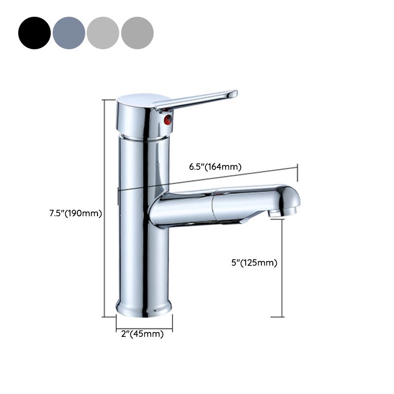 Avtoit | Contemporary Bath Faucet Brass Lever Handle Pull-Out Sink Faucet