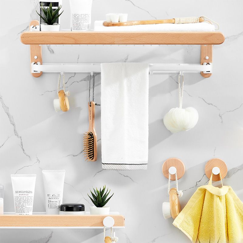 Avtoit | White 7-piece bathroom accessory set wood and metal bath set