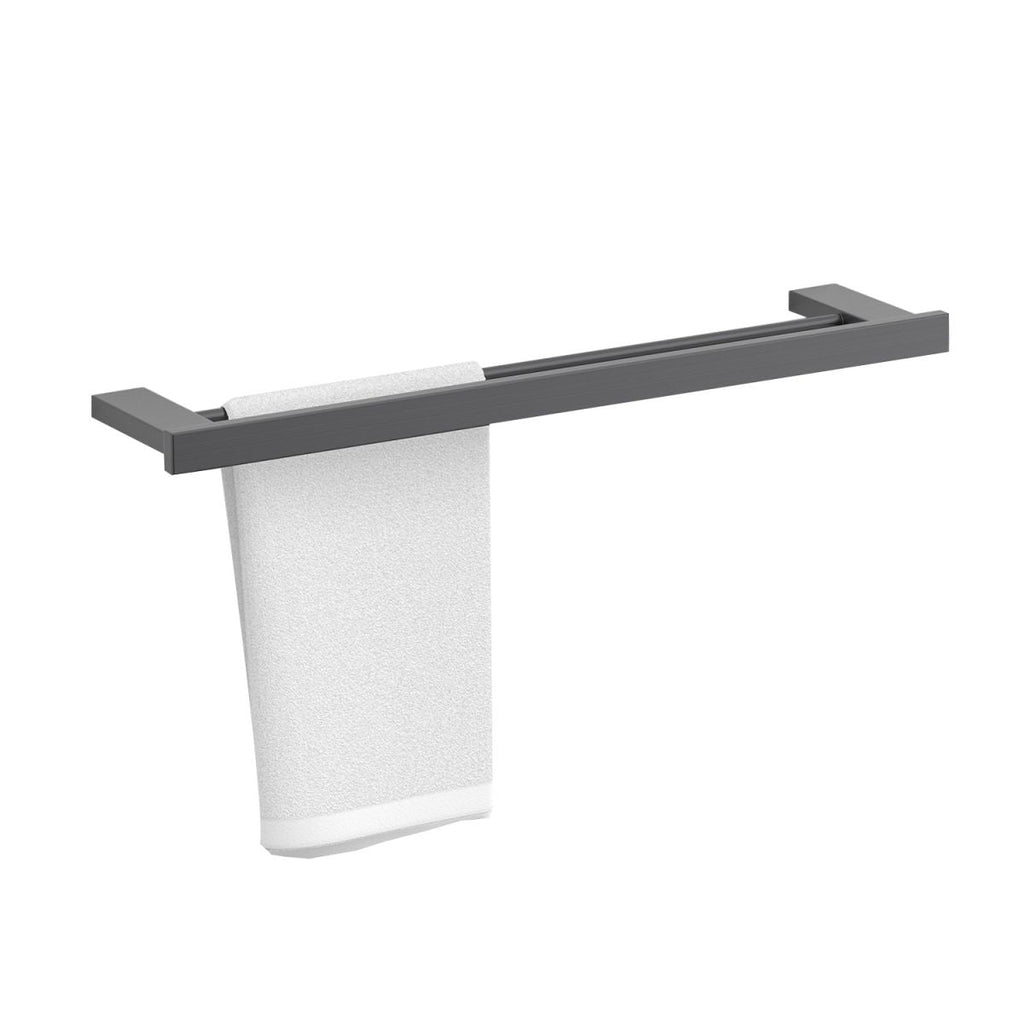 Avtoit | Gray contemporary bathroom accessory set Brushed gray bath shelf/toilet paper holder/towel bar