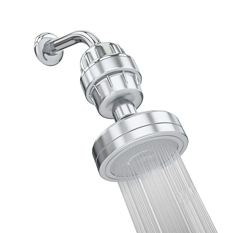 Avtoit | Contemporary solid shower head in silver with Catalyst wall-mounted shower head