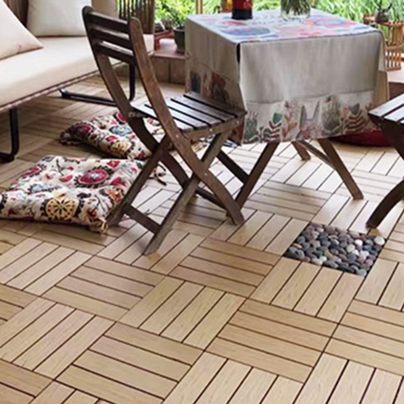 Avtoit | Composite Plank Tiles Striped Pattern Square Deck Flooring Outdoor Patio