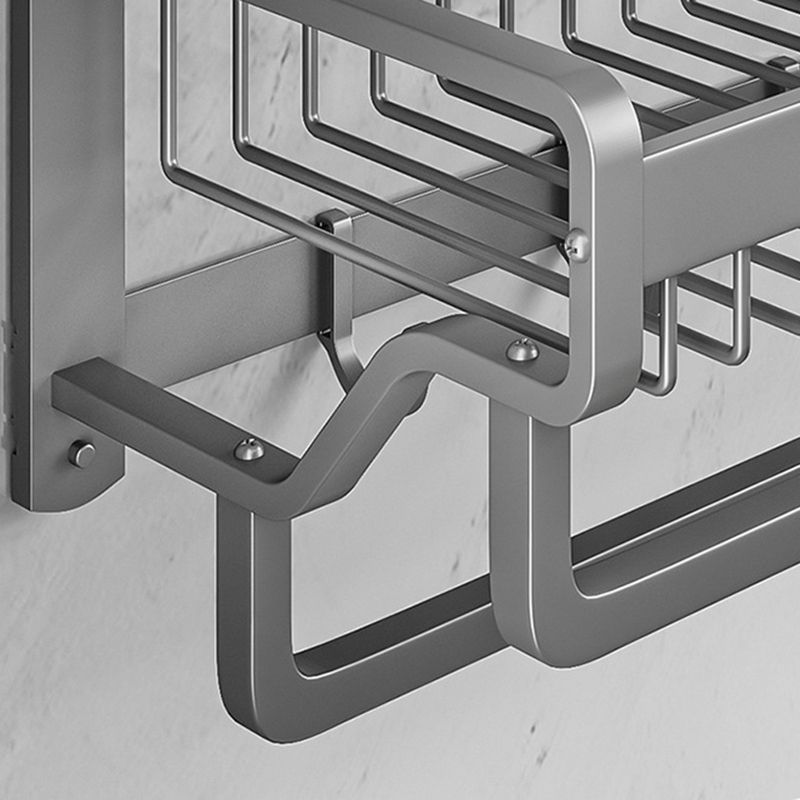 Avtoit | Modern Metal Bath Accessory Set Polished Silver Bath Shelf/Paper Holder/Towel Hook