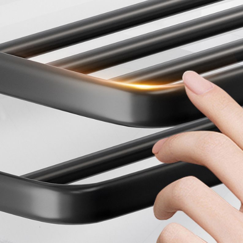 Avtoit | Modern Aluminum Bathroom Accessory Set Matte Black Bathroom Shelf/Towel Holder/Paper Holder