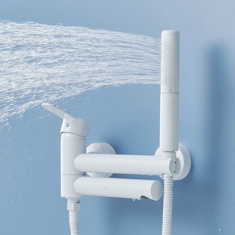 Avtoit | Metal Modern Bathroom Faucet White Single Handle Bathtub Fill Valve Trim