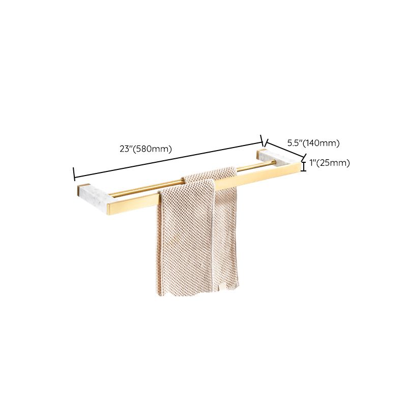 Avtoit | Brushed Brass Bathroom Accessory Set Metal & Marble Bathroom Hardware Set with Bathtub Shelf
