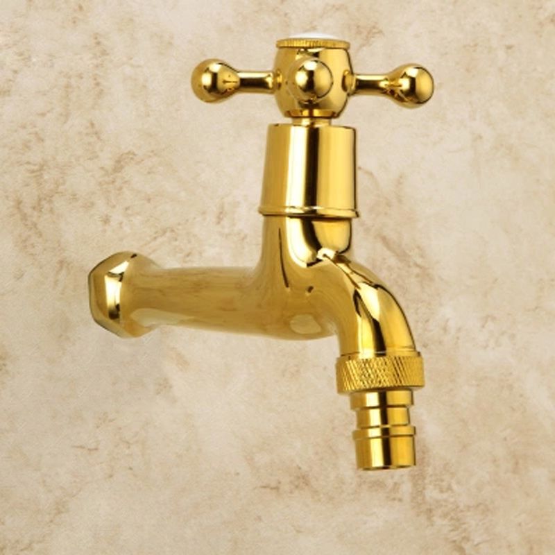 Avtoit | Glam Wall-mounted Bathroom Faucet Cross Handle Low Arc Round Basin Faucet