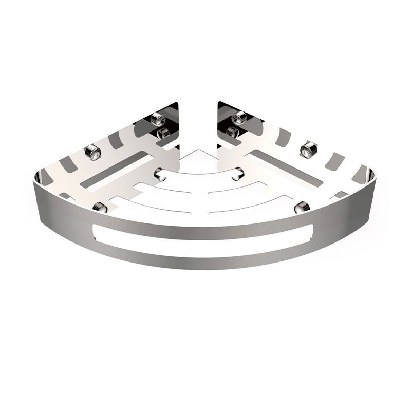 Avtoit | Polished Chrome Modern Bathroom Accessories Set Stainless Steel Triangular Shower Shelf