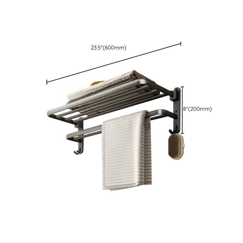 Avtoit | Contemporary Bathroom Accessory Set Gray Aluminum Bathroom Shelf/Towel Rack/Bathtub Hook