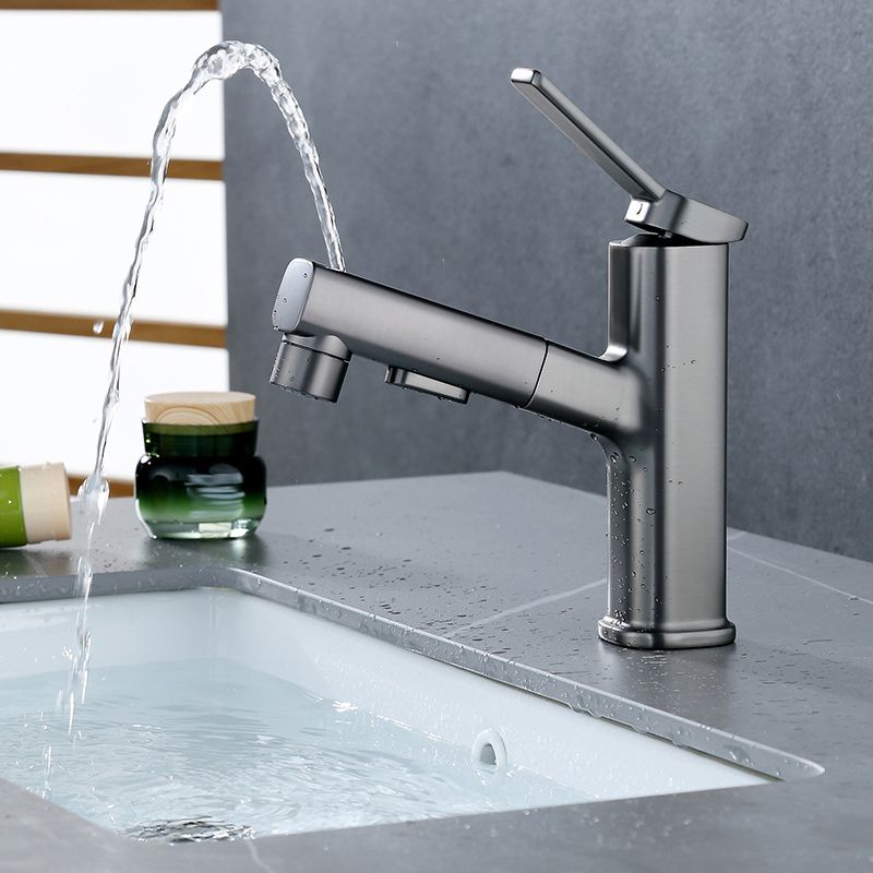 Avtoit | Modern bathroom sink faucet with brass lever handles and swivel spout