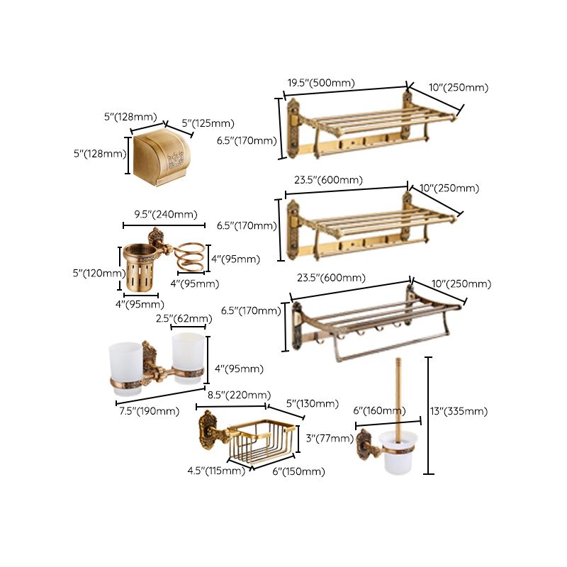 Avtoit | Traditional Bathroom Accessories Set Gold Bathroom Accessories Kit