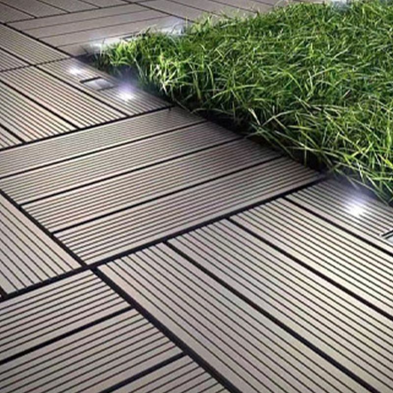 Avtoit | Contemporary Engineered Floor Tile Wire-Brushed Click-Lock Wood Floor for Patio Garden
