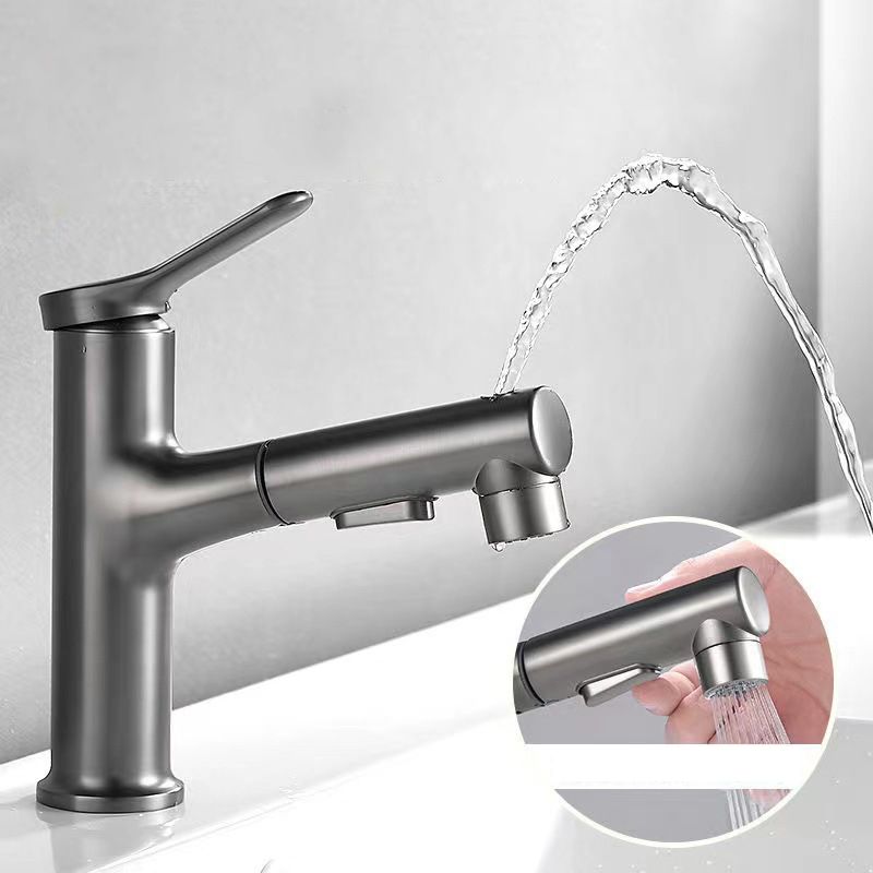 Avtoit | Modern Style Extendable Vessel Faucet Single Handle Low Arc Copper Vessel Faucet