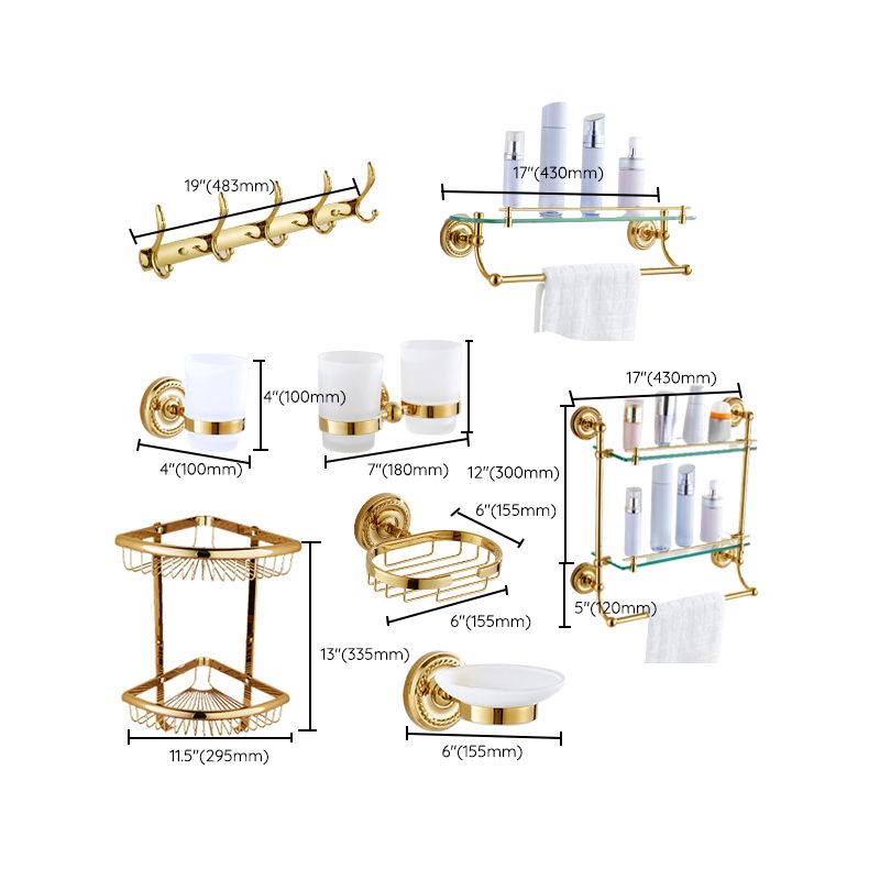 Avtoit | Traditional Golden Bath Accessory Set Copper Bathroom Accessory Kit