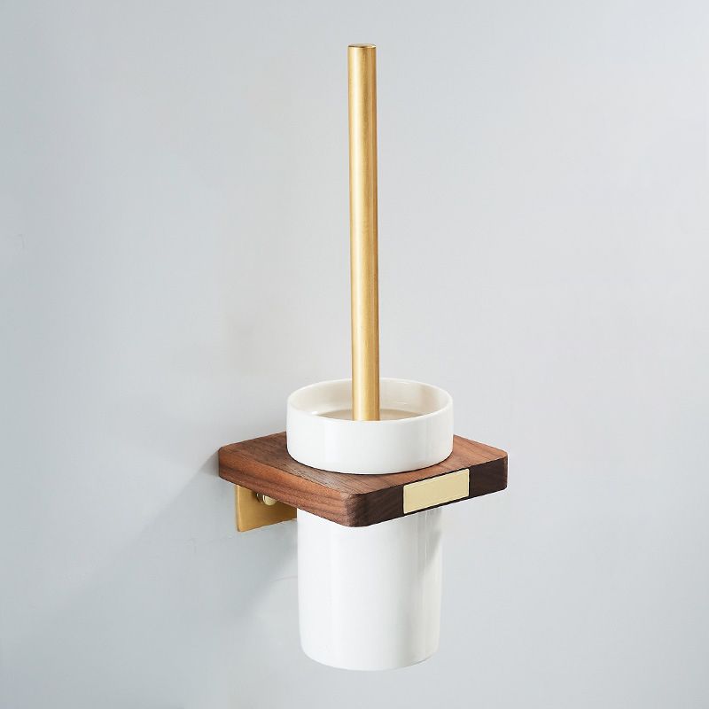 Avtoit | Wood and Aluminum Bath Hardware Set Golden Bathroom Accessory Set
