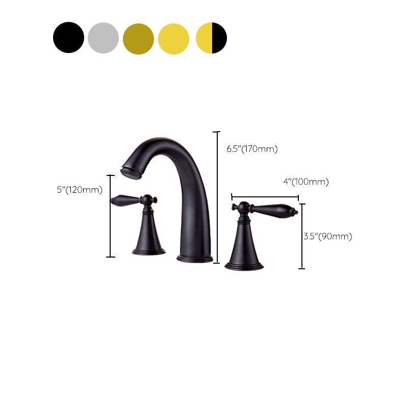Avtoit | Traditional Roman Bathtub Faucet Set Copper Fixed Deck Mount with Handles