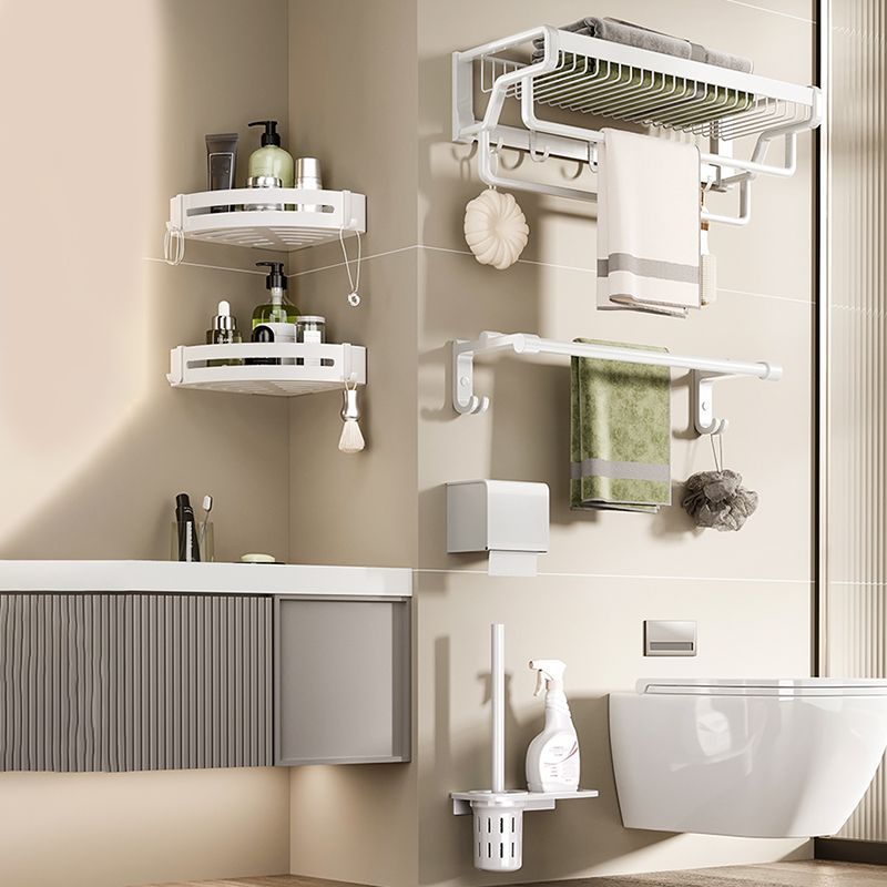 Avtoit | Contemporary bathroom accessory set made of matte stainless steel-aluminum with bathrobe hook/bath shelf